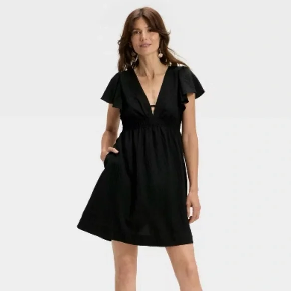 Flutter Short Sleeve Mini A Line Dress by a new day - Picture 2 of 10